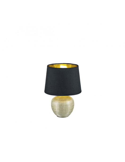 Lumetto Moderno Ceramica Oro Paralume Nero Luxor Ø18 cm Trio Lighting