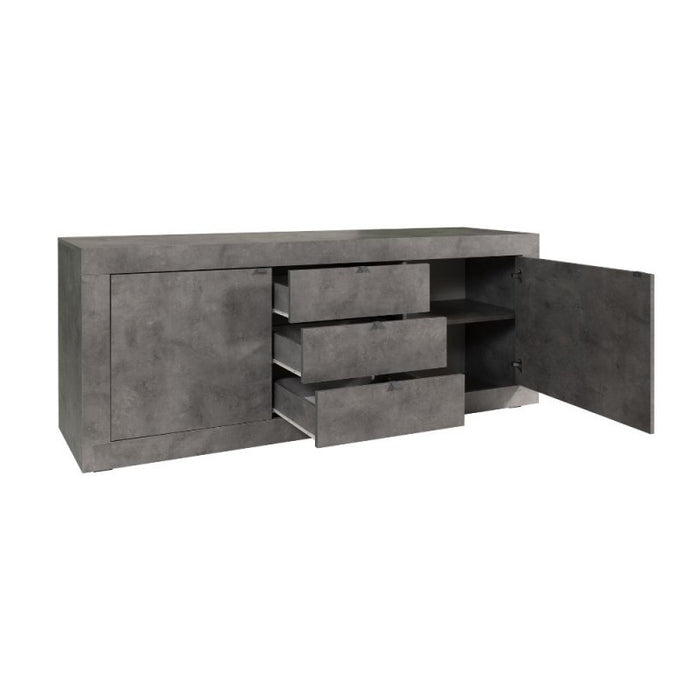 Madia 2 ante e 3 cassetti Ocean grigio beton 210x45xh.85 cm