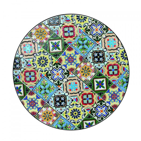 Tavolino Tondo Mosaico Flower - Ø 60 cm/H. 75 cm