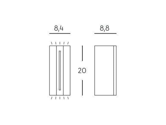 Applique 8W+4W Led 4000K  linea vision  grafite