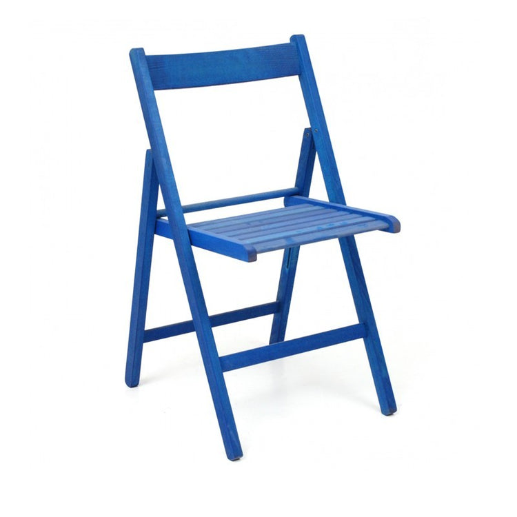 Sedia pieghevole in faggio di alta qualita colore blu 43x48xh.79 cm EFFEZ