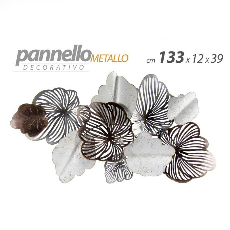 Pannello decorativo in metallo da parete quadro cm 133 x 69 x 12