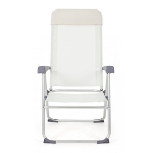 Garden lounge chair in aluminum and White CROSS fabric 58x62,5x h110 cm