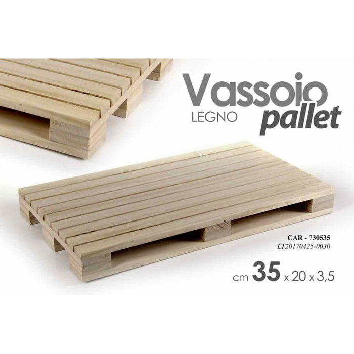 Vassoio in legno mini pallet 35 x 20 x 3.5 h