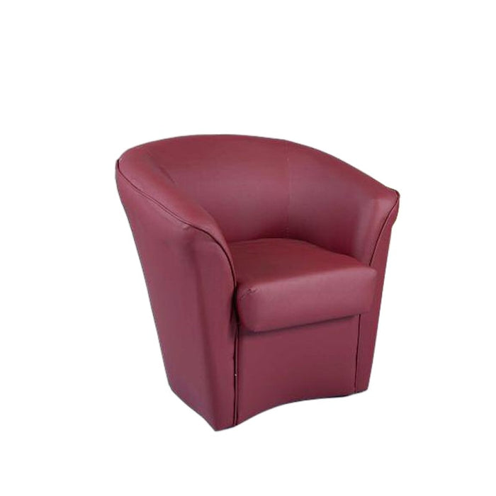 Poltroncina  rivestita in ecopelle bordeaux 75x66xh.76 cm