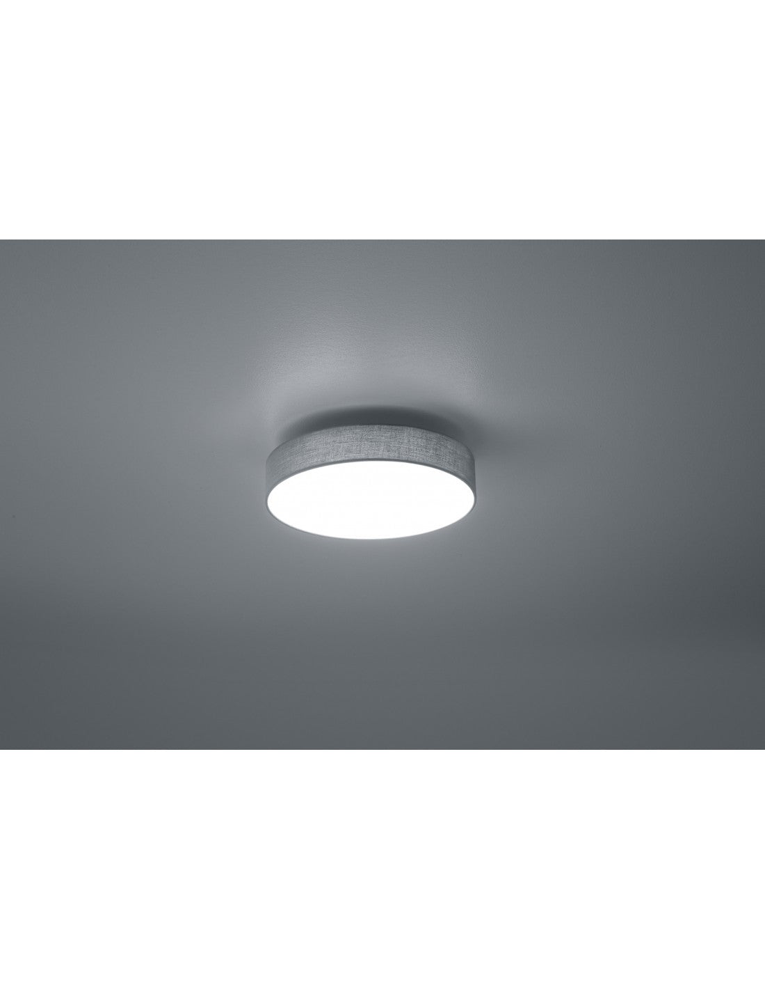 Plafoniera Soffitto Led Paralume Tessuto Grigio Lugano Ø30 cm Trio Lighting