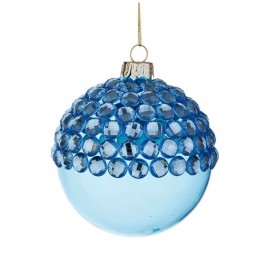 Sfera natalizia in vetro Azzurro JEWEL 10 cm pallina natale