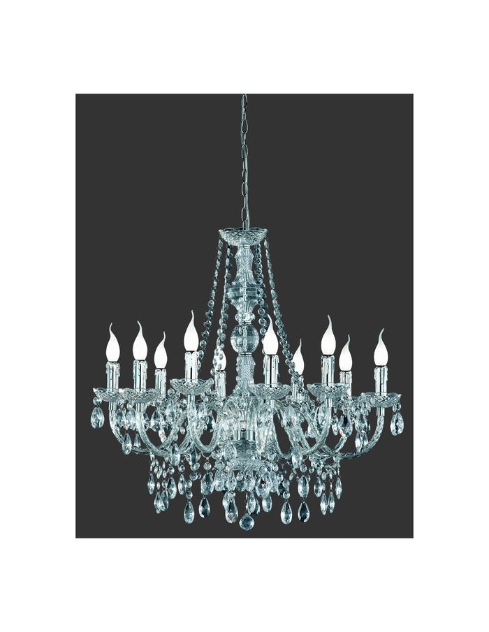 Lampadario Classico 10 Luci Lüster Cromo Pendenti Decorativi Trio Lighting