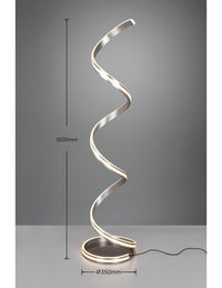 Lampada Da Terra Moderna Yara Spirale Nichel Led Dimmer Trio Lighting