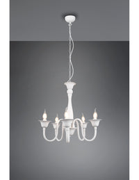 Lampadario Bianco 5 Luci Con Catena Elsa Trio Lighting