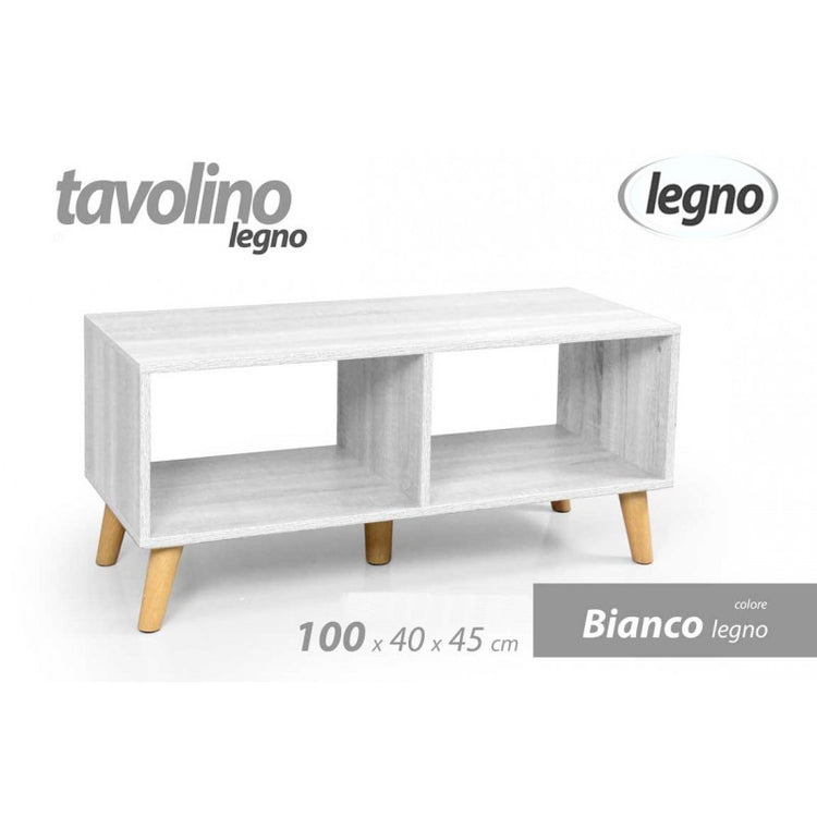 Tavolino salotto  basso bianco cm 100 x 40 x 45 h