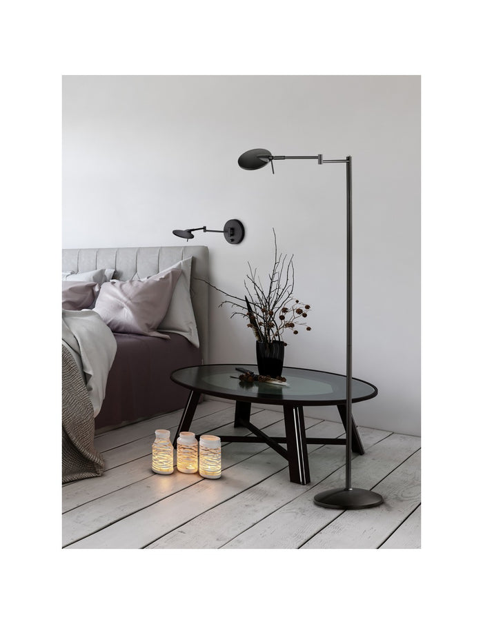 Piantana Kazan Nero Led Touch Dimmerabile Orientabile H121 cm Trio Lighting