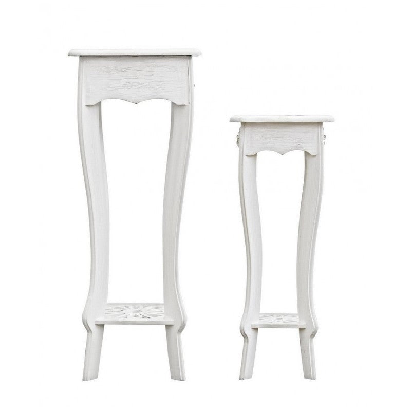 Set 2 porta lampada classico bianco