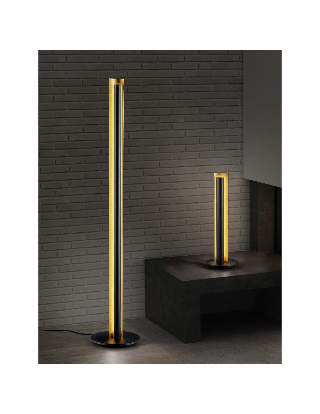 Lampada Da Tavolo Moderna Led Texel H47 cm Nero E Oro Trio Lighting