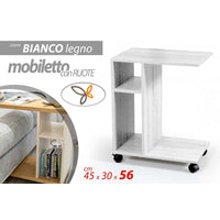 Mobile bianco da divano portariviste tavolino 45x30x56