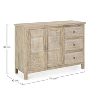 Credenza 2 ante 3 cassetti Mayra 110x40x80h cm