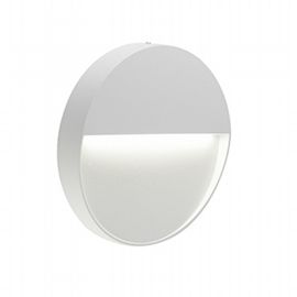 Applique tonda in alluminio pressofuso con diffusore satinato - 3W - Luce calda - IP65 bianco