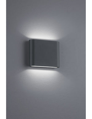 Applique Rettangolare Thames II Led Doppia Emissione IP54 Antracite L11 cm Trio Lighting