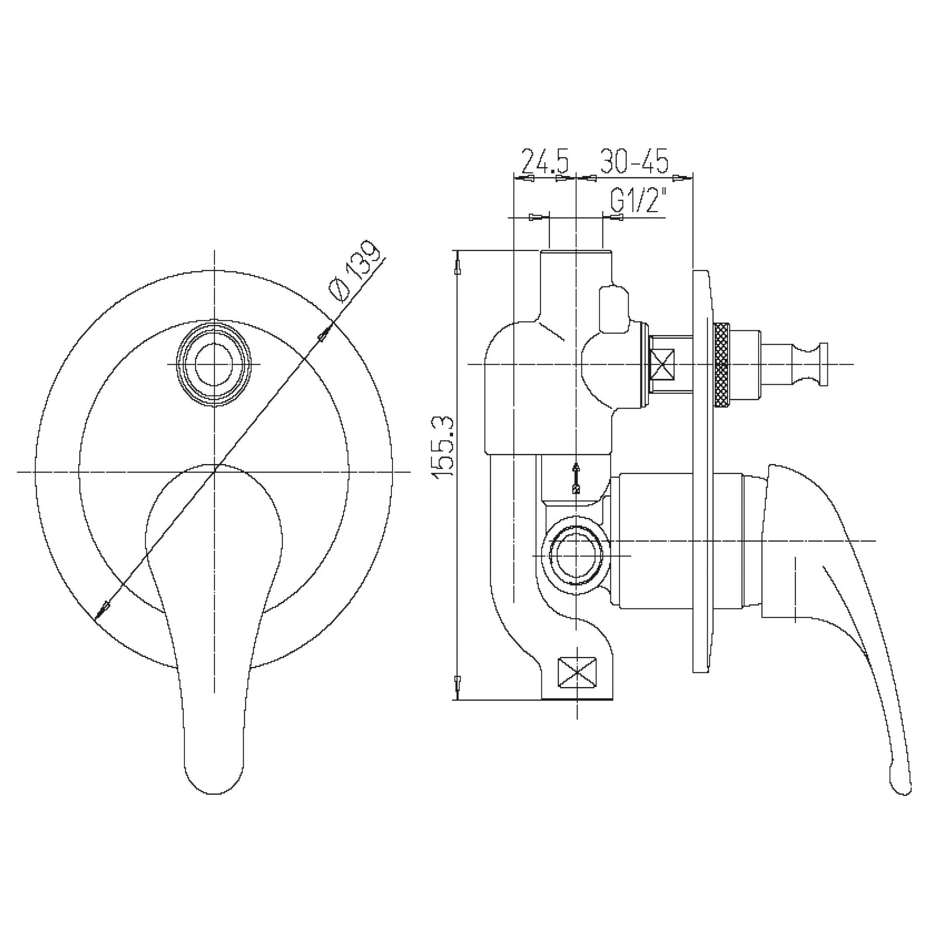 Miscelatore monocomando incasso doccia Derby cromo