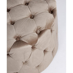 Pouf in velluto Tortora LORELLA diametro 60x h42 cm