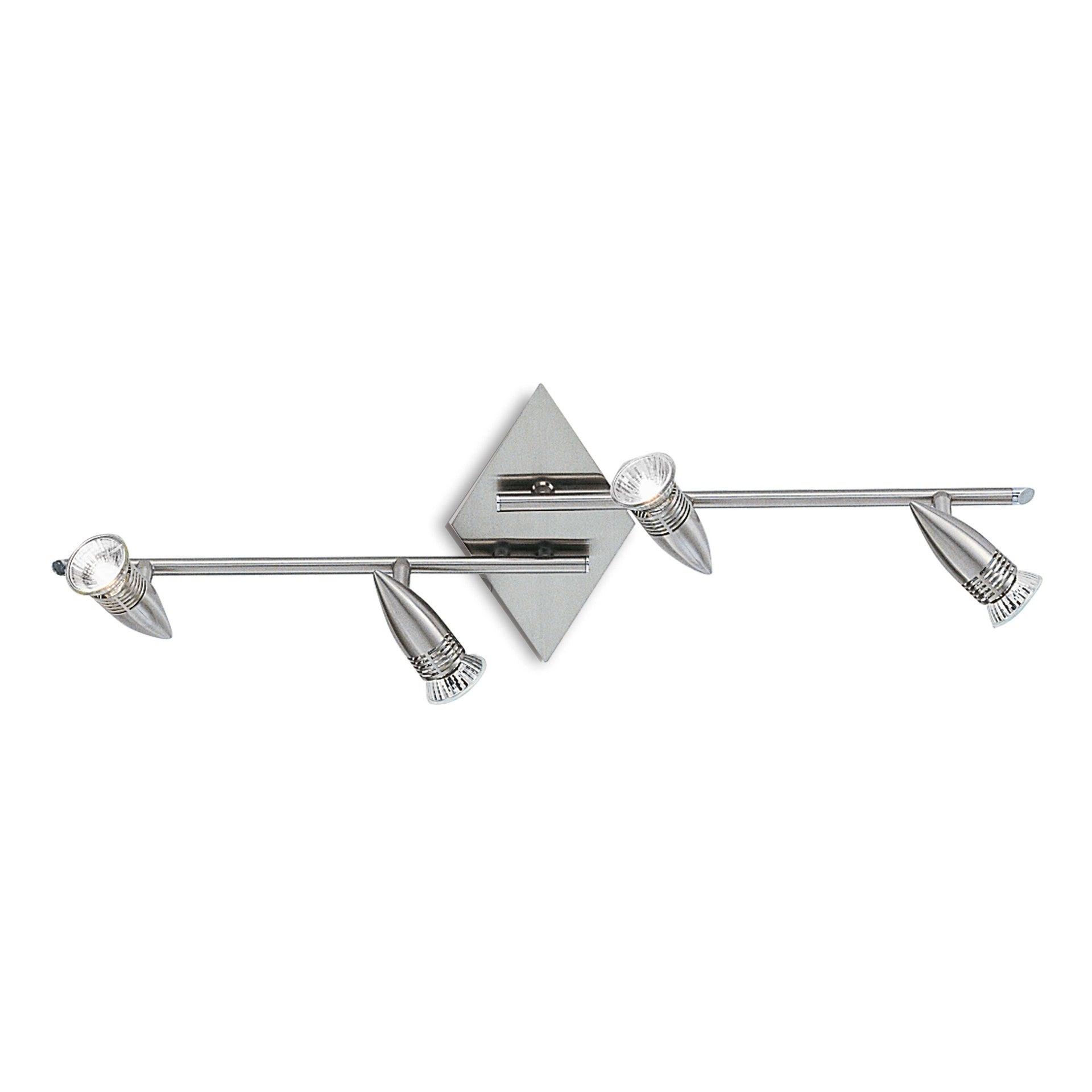 Lampada da soffitto Alfa PL4 Nickel - L 715 x H 160 x P 220 mm