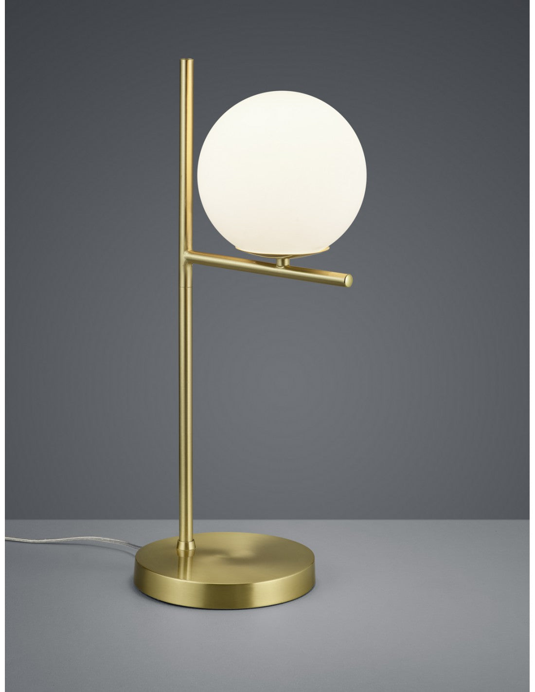 Lampada Da Tavolo Sfera Vetro Bianco Ottone 1xE14 Pure Trio Lighting