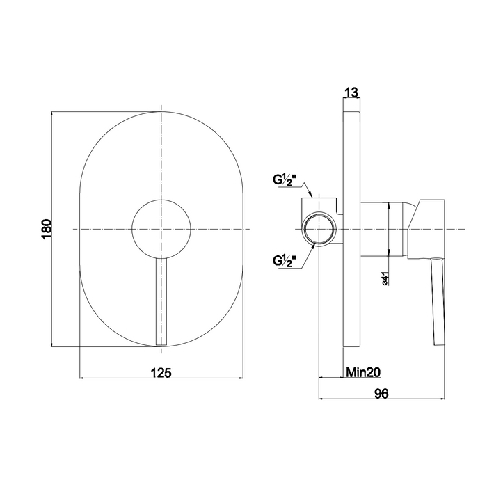 Miscelatore incasso doccia cromato