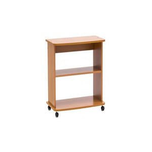 Carrello porta Tv noce chiaro  2 ripiani aperto  Cm 55x40xh.71