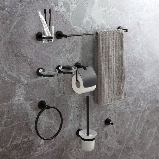 Set accessori bagno nero opaco