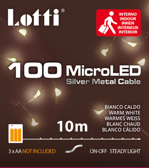 Catena 10m 100 micro led colore bianco caldo