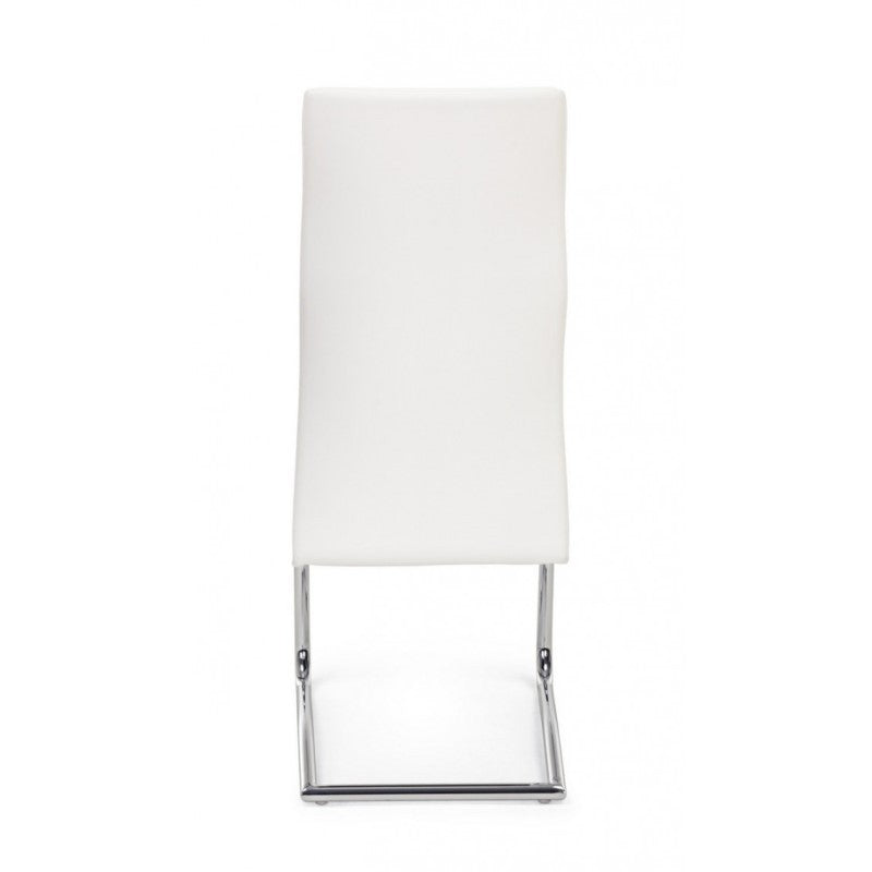 Sedia design  in ecopelle Bianco THELMA 44x58x h104 cm