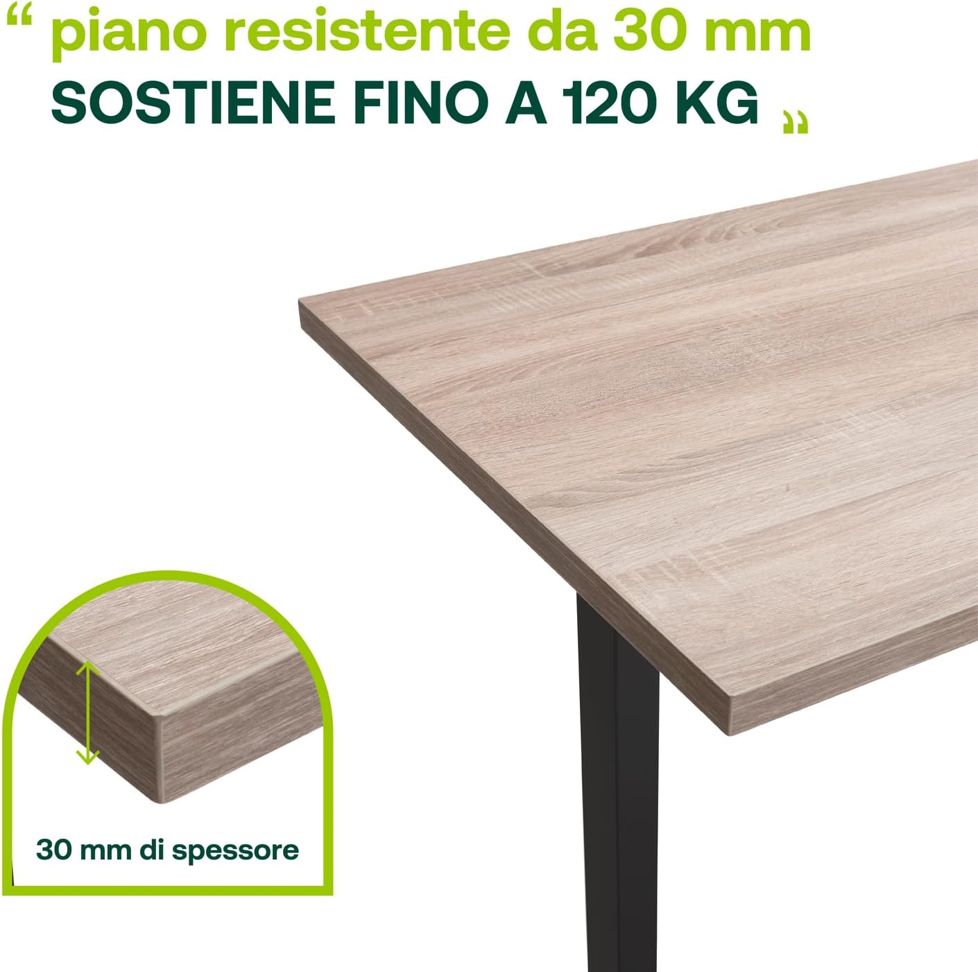 Scrivania Regolabile in Altezza ENERGIA Standing Desk 150x69 cm Colore Rovere Miele e Nero