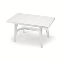 Tavolo da giardino rettangolare in resina cm 140x80xh73 bianco