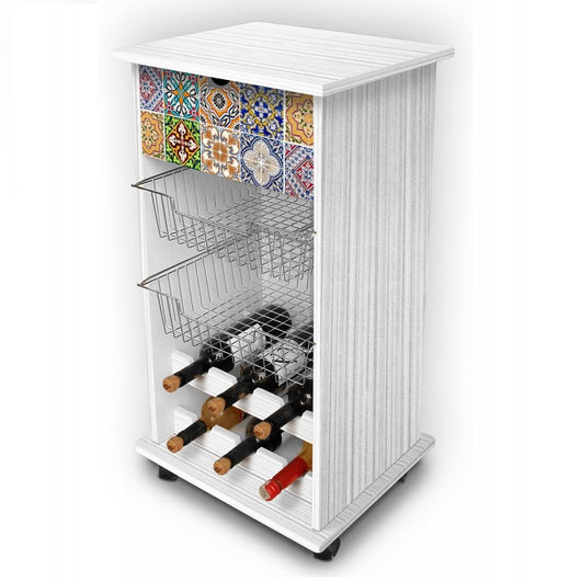 Carrello portafrutta da cucina Tiles 40x45x85h cm