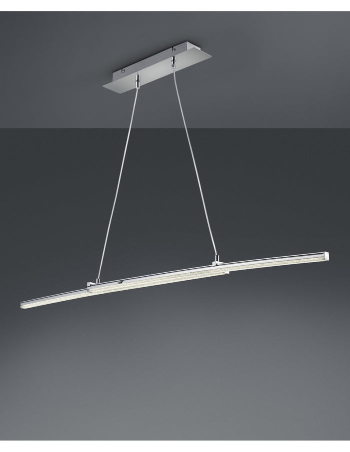 Sospensione Moderna Spread Led Dimmerabile Cromo L140 cm Trio Lighting