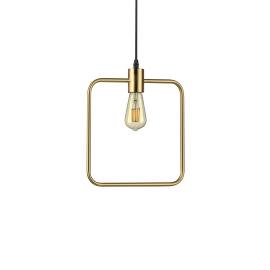 Lampadario minimal ottone anticato industrial cm 29