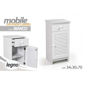 Mobile bagno cucina stile veneziano bianco con cassetto anta cm 34 x 30 x 70 h