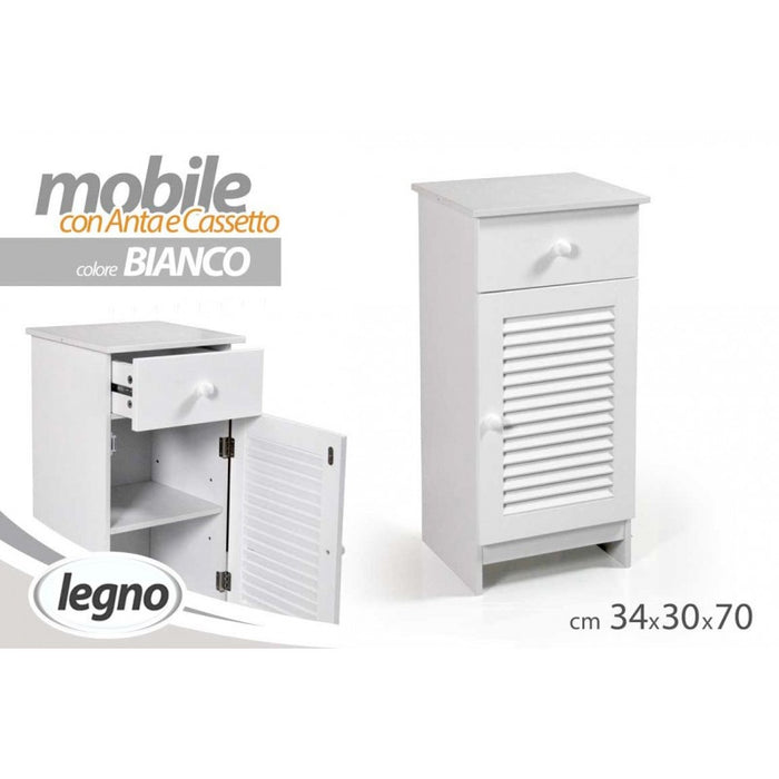 Mobile bagno cucina stile veneziano bianco con cassetto anta cm 34 x 30 x 70 h