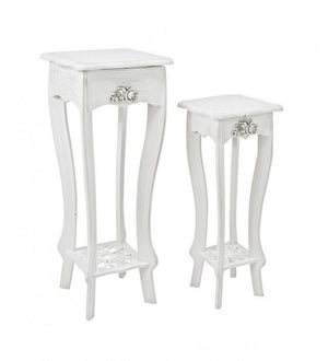 Set 2 porta lampada classico bianco