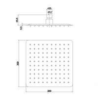 Soffione doccia quadrato 20x20 in acciaio cromato