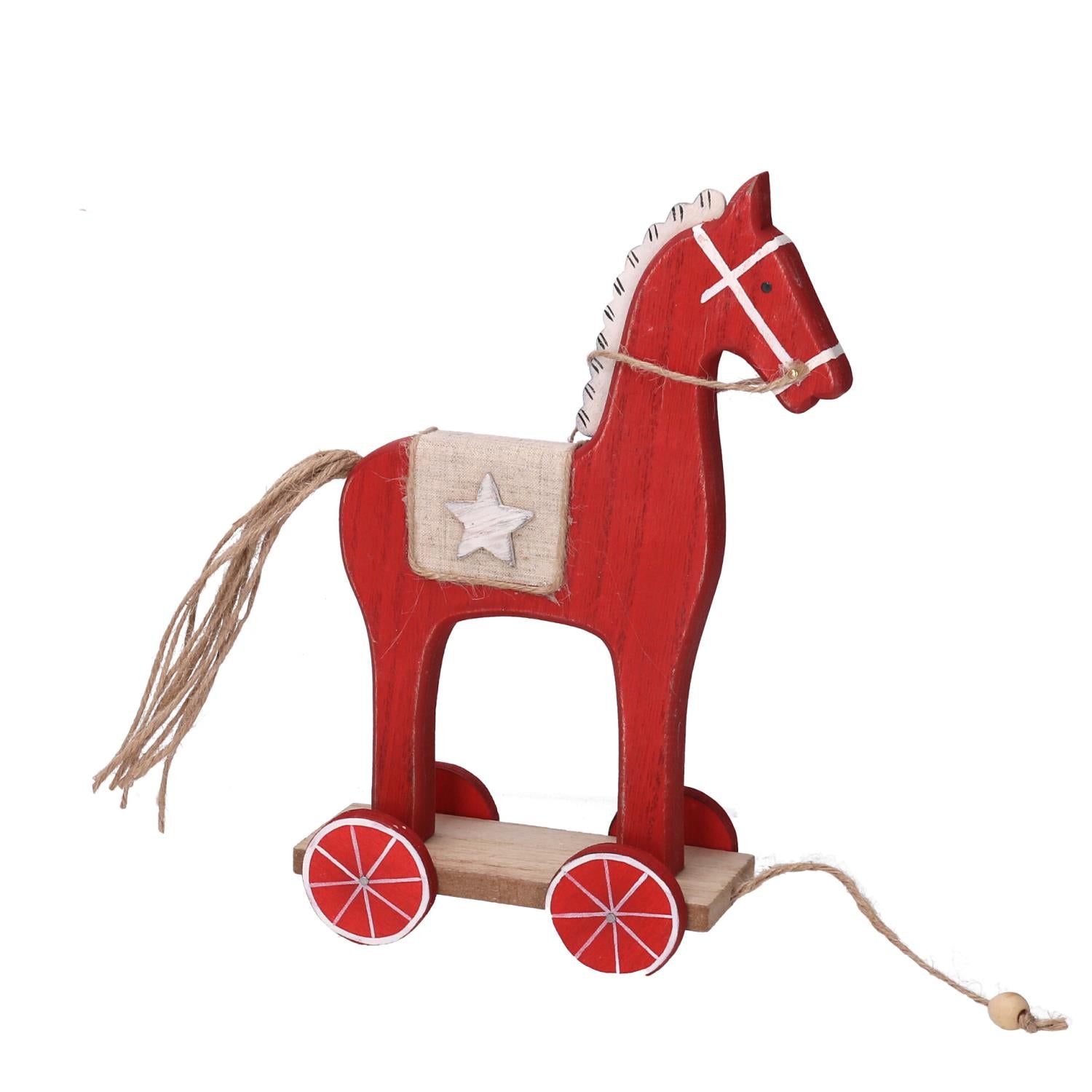 Cavallo legno rosso cm13x7h23