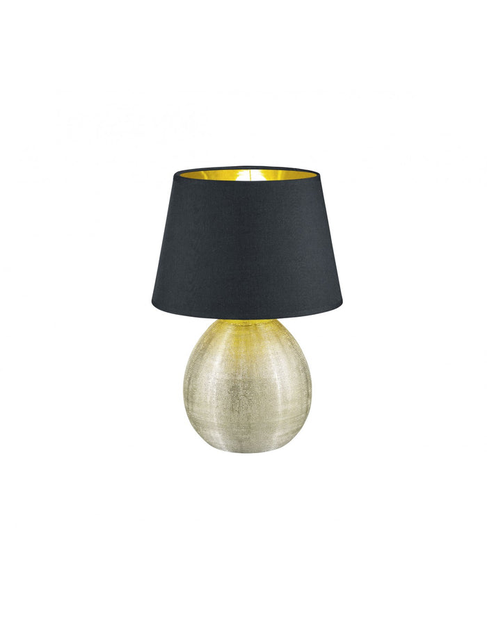 Lume Grande Base Ceramica Oro Paralume Nero Luxor Ø24 cm Trio Lighting