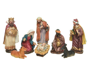 Set di Natività in poliresina con 8 figure 4x6x12 cm