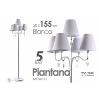 Piantana da terra lampada shabby 5 luci  bianca cm 155