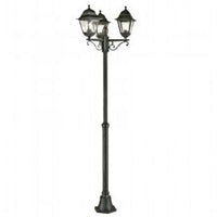 Lampada da esterno con diffusori in vetro trasparente, altezza max 170mm, 3 lampade da 60W nero