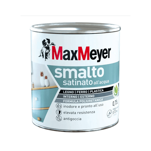 Smalto Satinato All'Acqua Colore Nero 750Ml