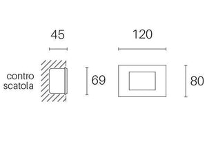 Incasso Vetro 3W Led 4000K  linea spina  bianco