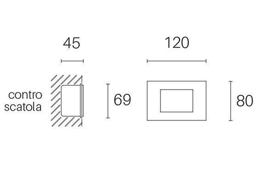 Incasso Vetro 3W Led 4000K  linea spina  bianco