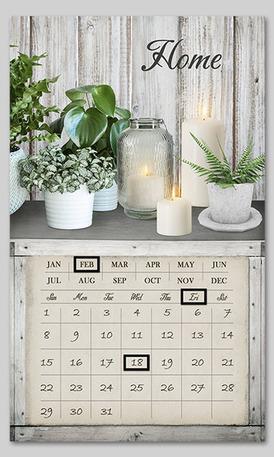 Led panel with rectangular white calendar cm30x50x1,8