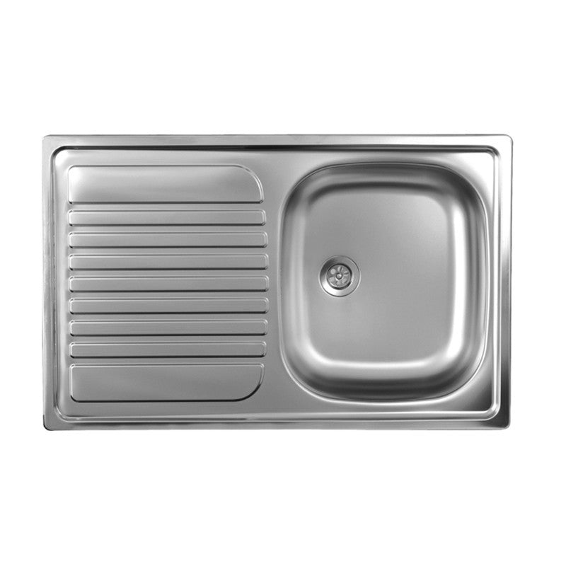 Lavello cucina vasca acciaio inox da incasso gocciolatoio sx 50x79 cm EFFEZ